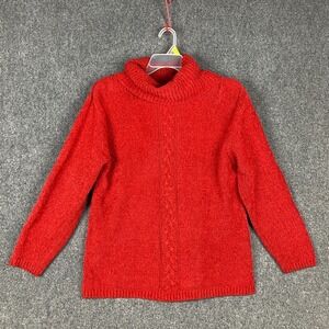 Vintage Cristina Sweater Women's Medium Cowl Neck‎ Red Knitted 100% Acrylic M